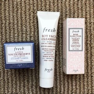 Fresh Cleanser, Toner, and Face Cream Bundle